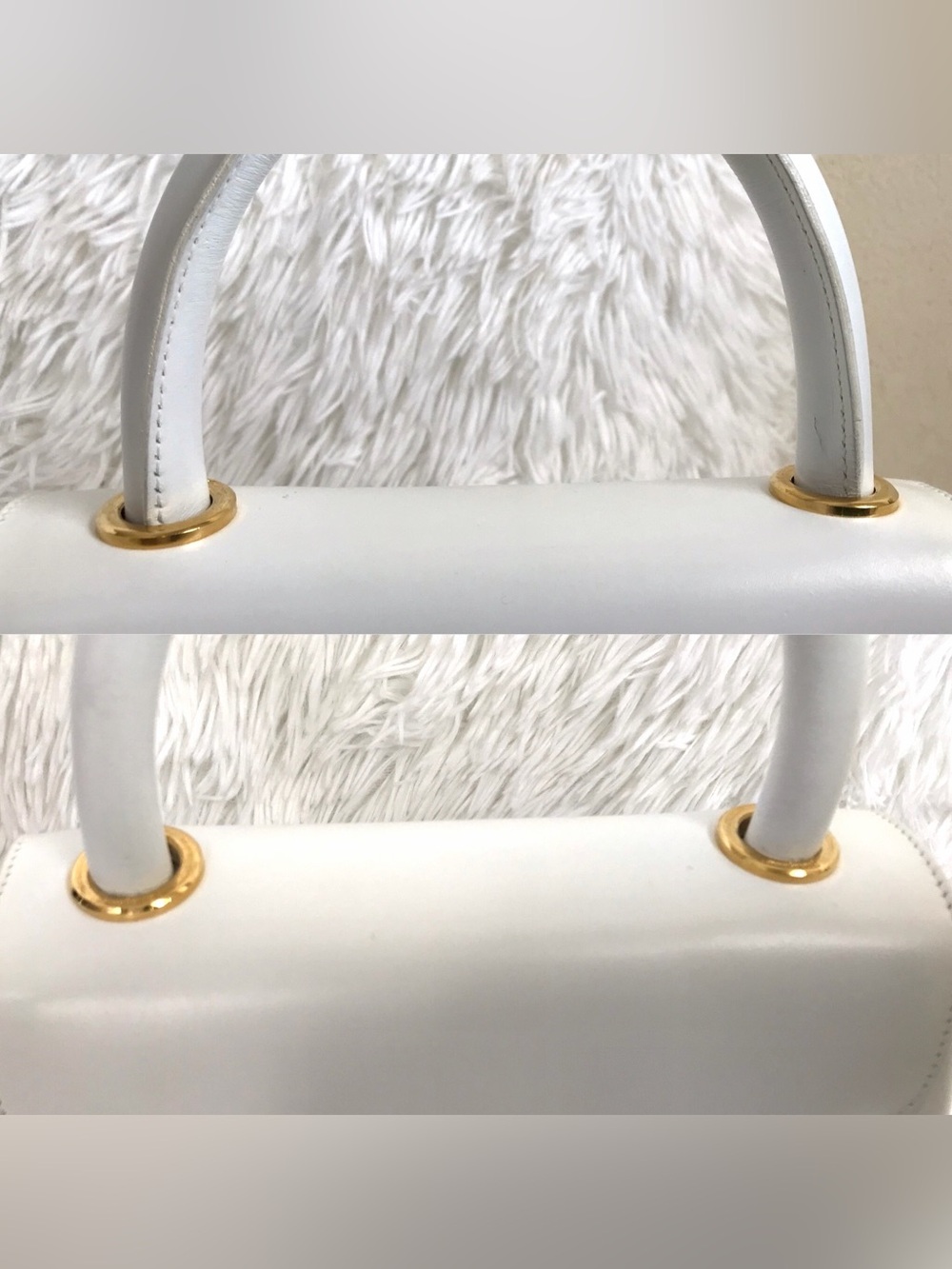 Salvatore Ferragamo Studded 2 Way Bag White Authentic - Picture 6 of 16